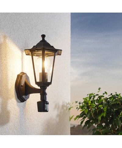 Aplique ascendente c/ sensor LATERNA preto 22469