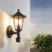 Aplique ascendente c/ sensor LATERNA preto 22469