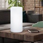 Candeeiro de mesa vidro branco geo 1X60W E14 Ø10cmx20cm