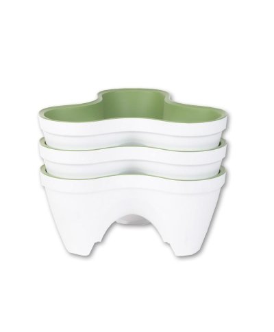Vaso Triplo para Horta Vertical Ivy Branco | Casa Alves