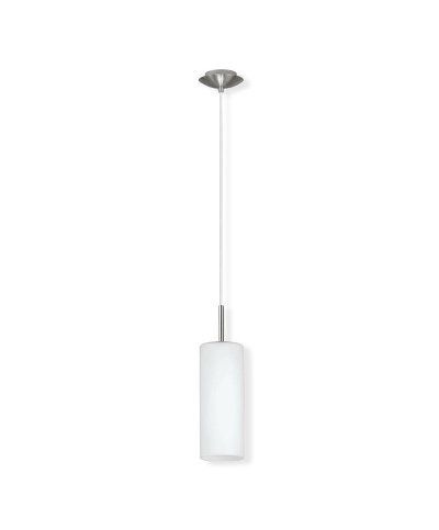 Suspensao vidro branco troy 1XE27 40W Ø11cmx110cm