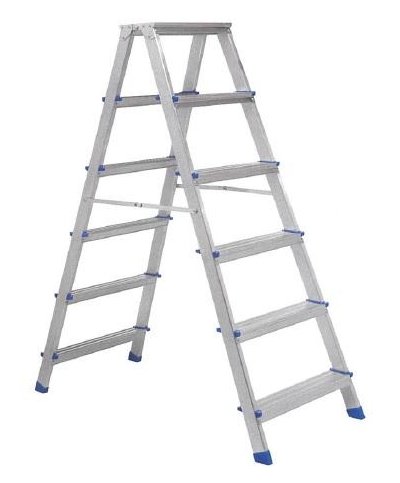 Escadote aluminio duplo c/5 degraus